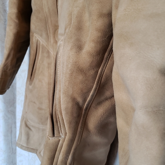 Vintage Abercrombie & Fitch 50s Shearling Leather Coat Sherpa size 38 - Picture 10 of 11
